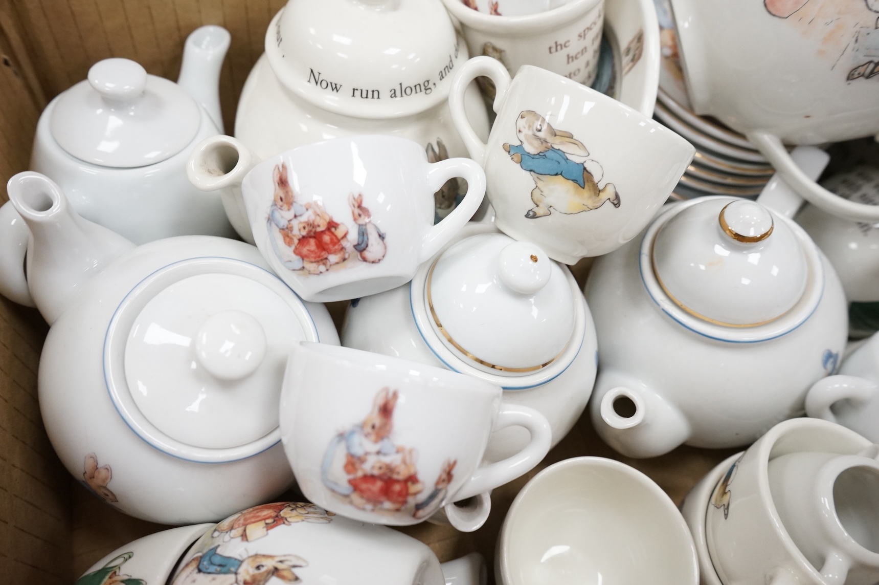 A collection of ‘Bunnykins’ dolls teaware and similar child’s breakfast ware, bowls 15cm diameter